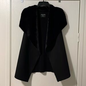 Twelfth Love Black Faux Fur Vest NWOT Size Large